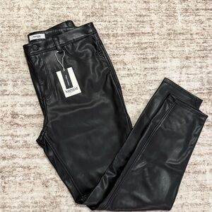 Kensie Sleek Black Leather Pants